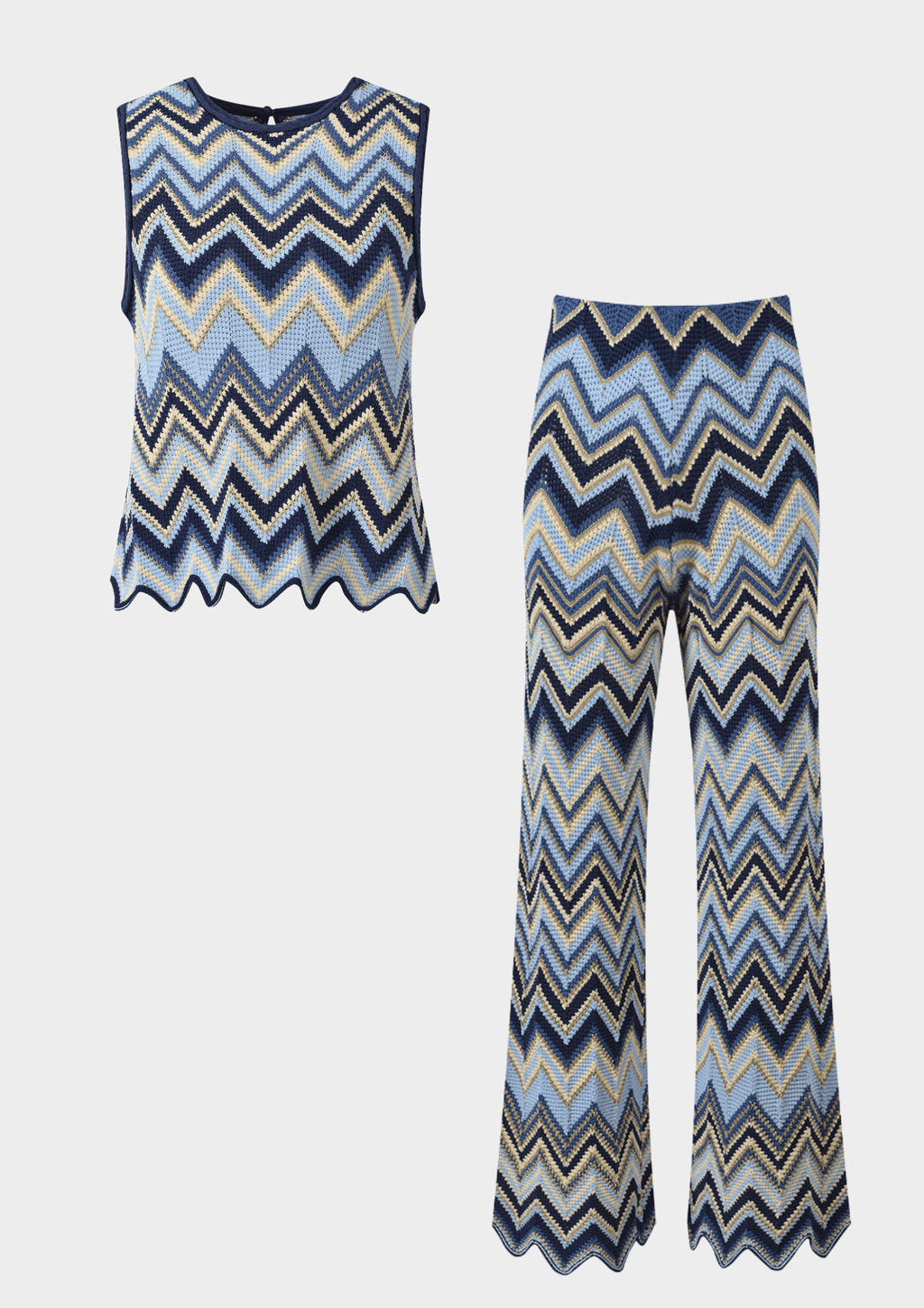 Wave Ice Knit Semi Flare Set
