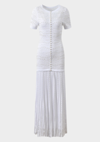 Celeste Pearl Lace Pleated Maxi Dress