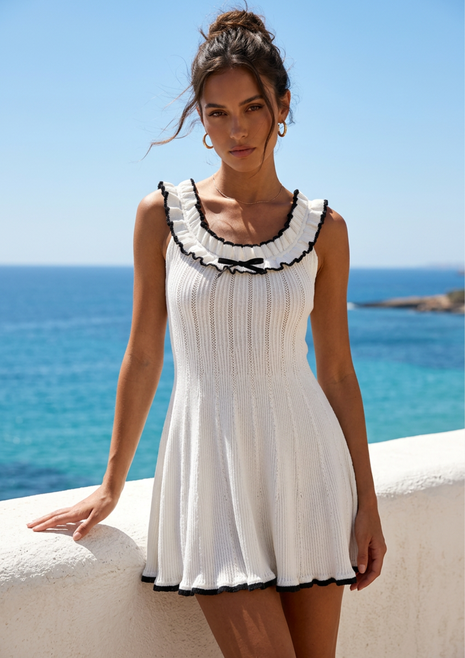 Belle Ruffle Knit Mini Dress