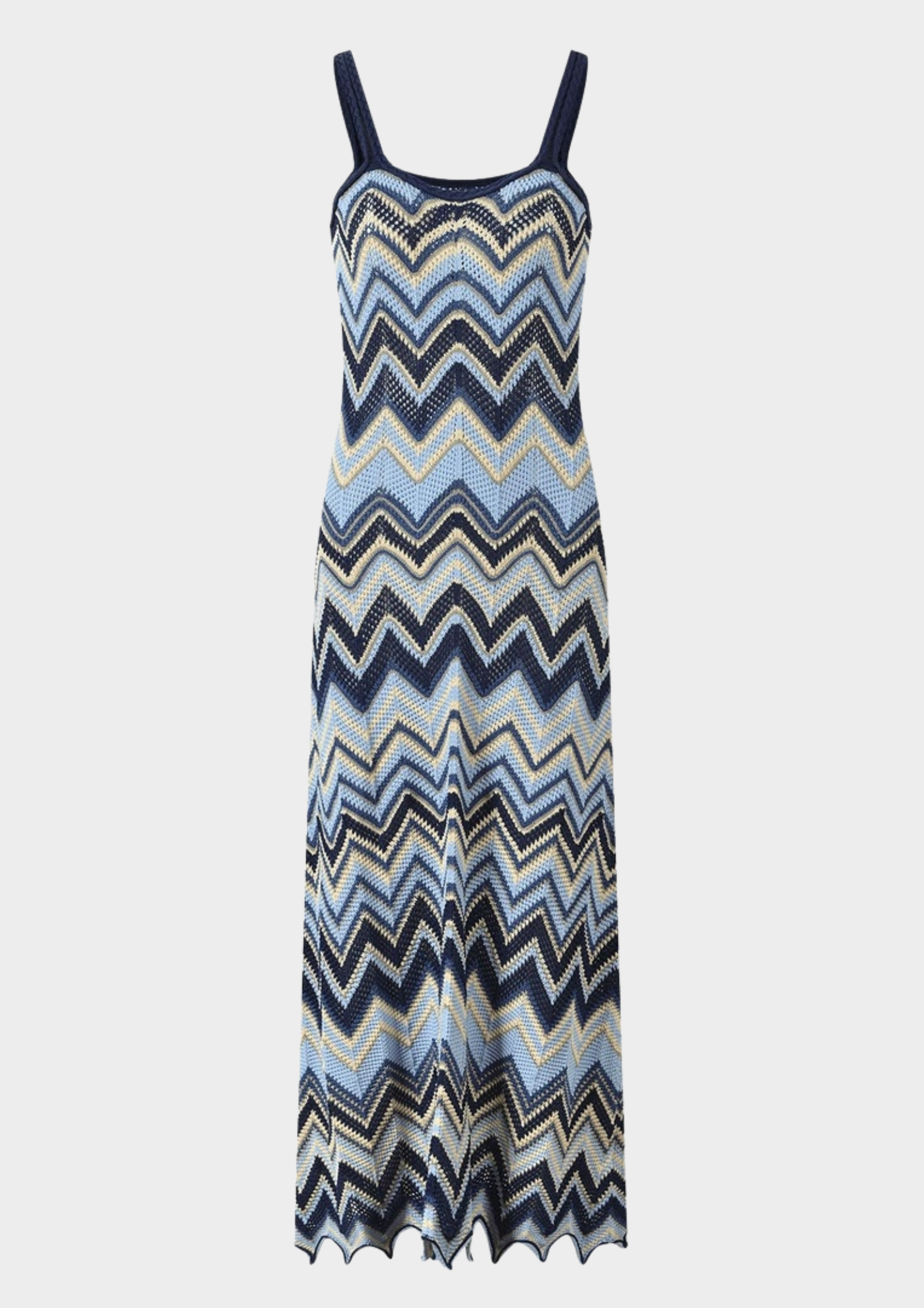 Coastal Wave Knit Maxi Dress