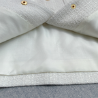 Luna White Tweed Short Sleeve Top