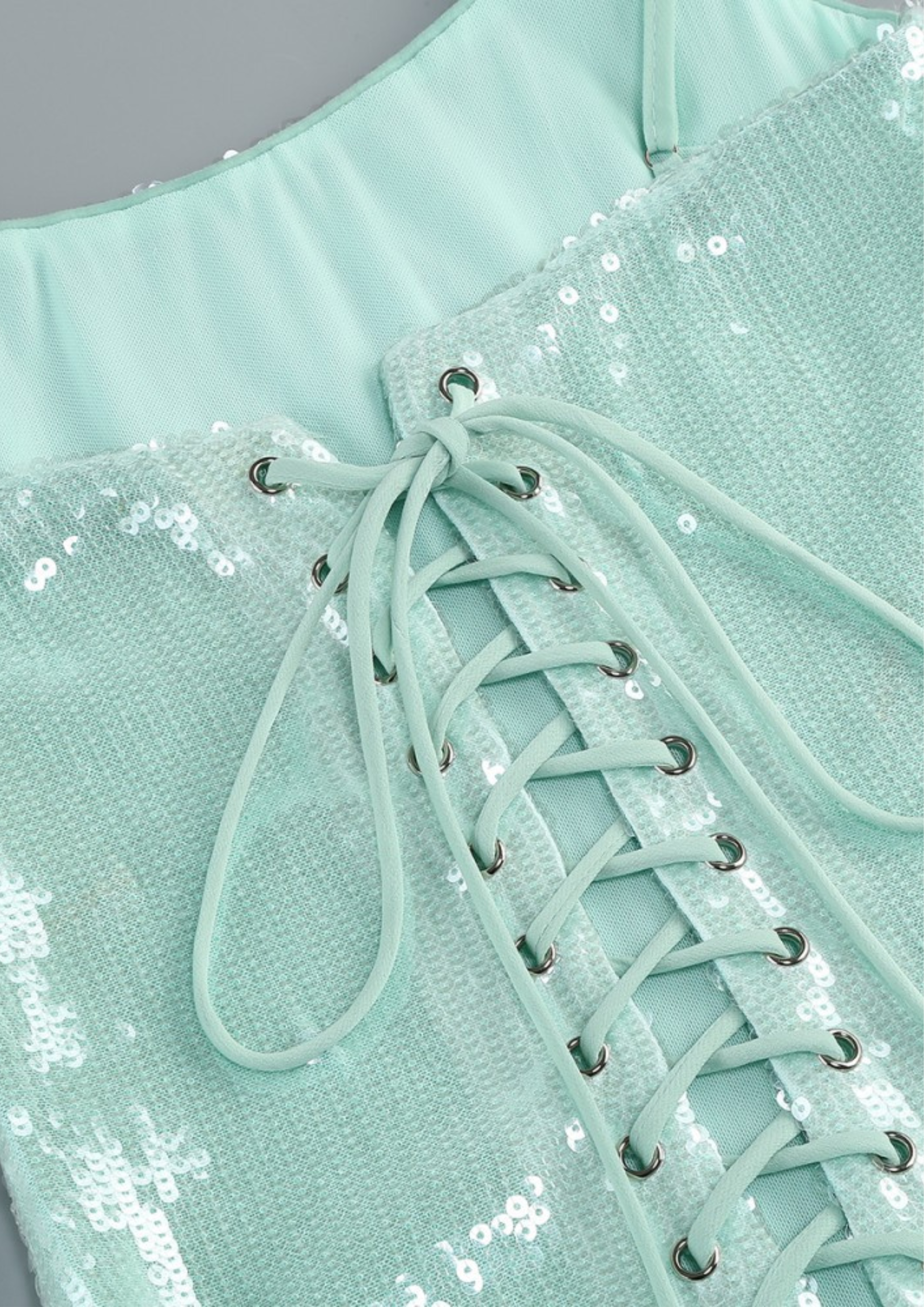 Aqua Siren Sequin Floral Mini Dress