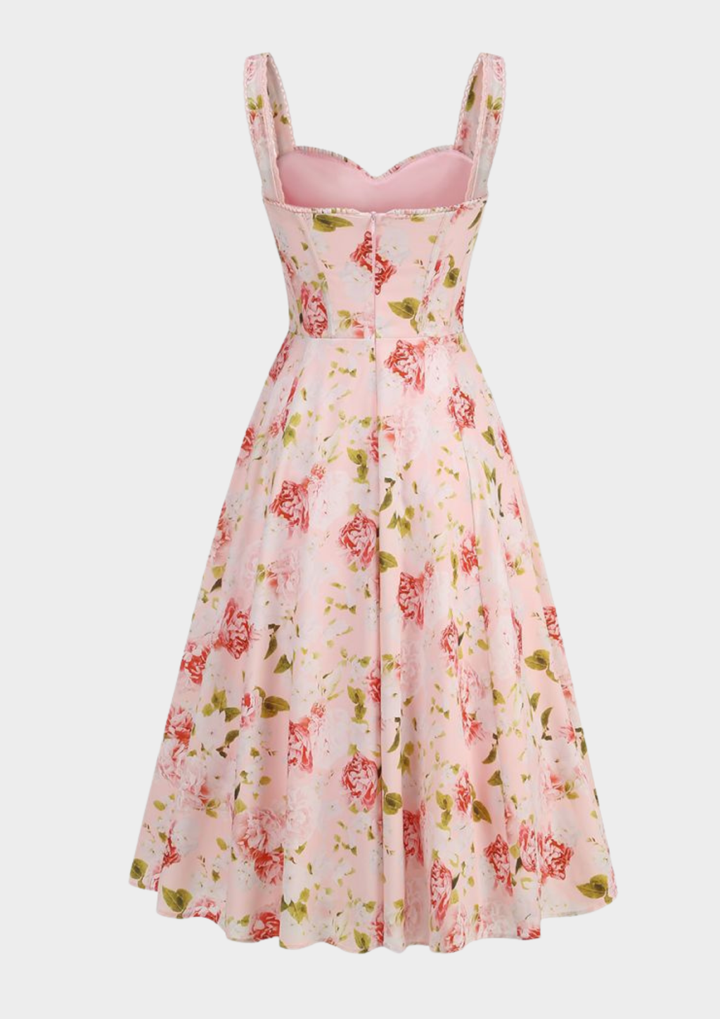 Luna Bloom Floral Maxi Dress – Soft Pink Rose