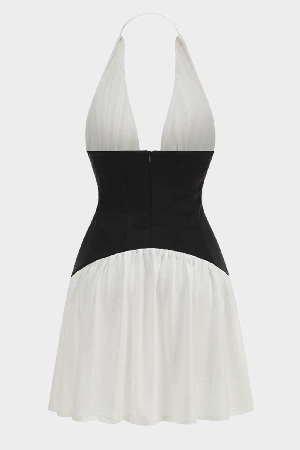 Marbella Halter Backless Contrast Mini Dress
