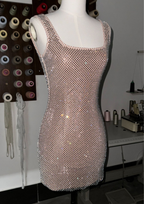 Amara Sparkle Backless Mesh Mini Dress