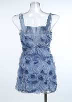 Rosé Bloom Flower Lace Back Mini Dress