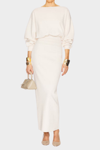 White Muse Batwing Knit Maxi Dress