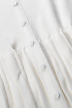 Lily – Ribbed Button Front Cardigan Top in White