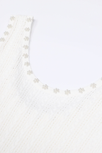 Rosette Pearl Knit  Flower Dress
