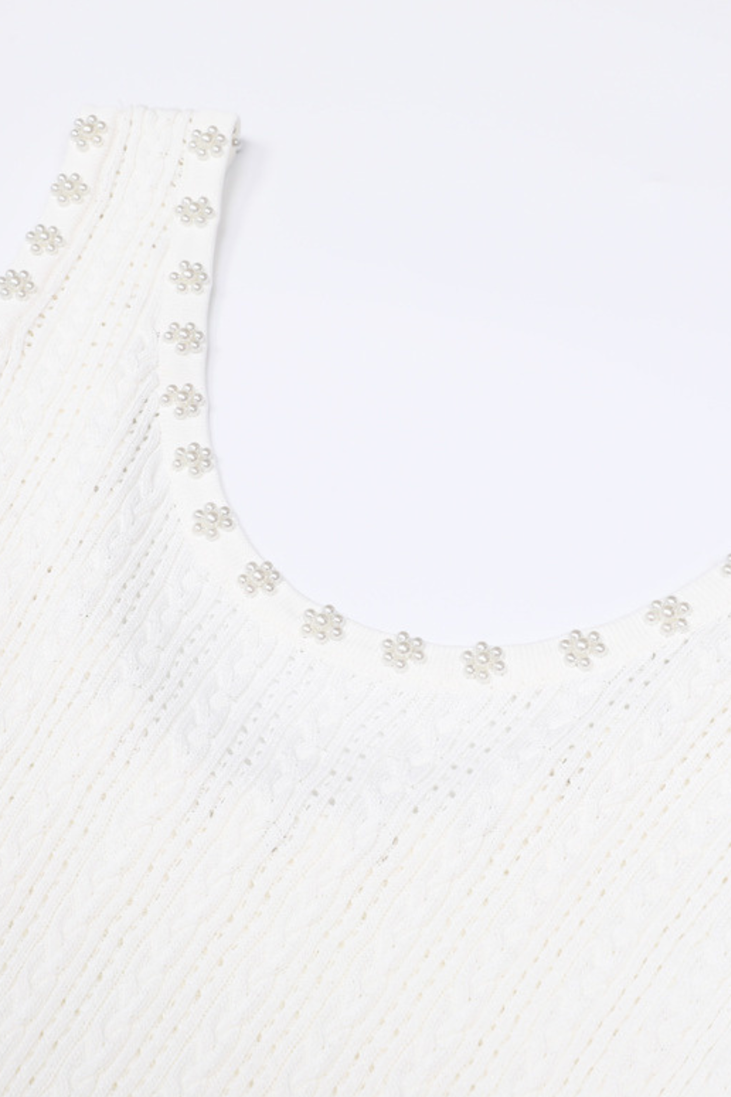 Rosette Pearl Knit  Flower Dress