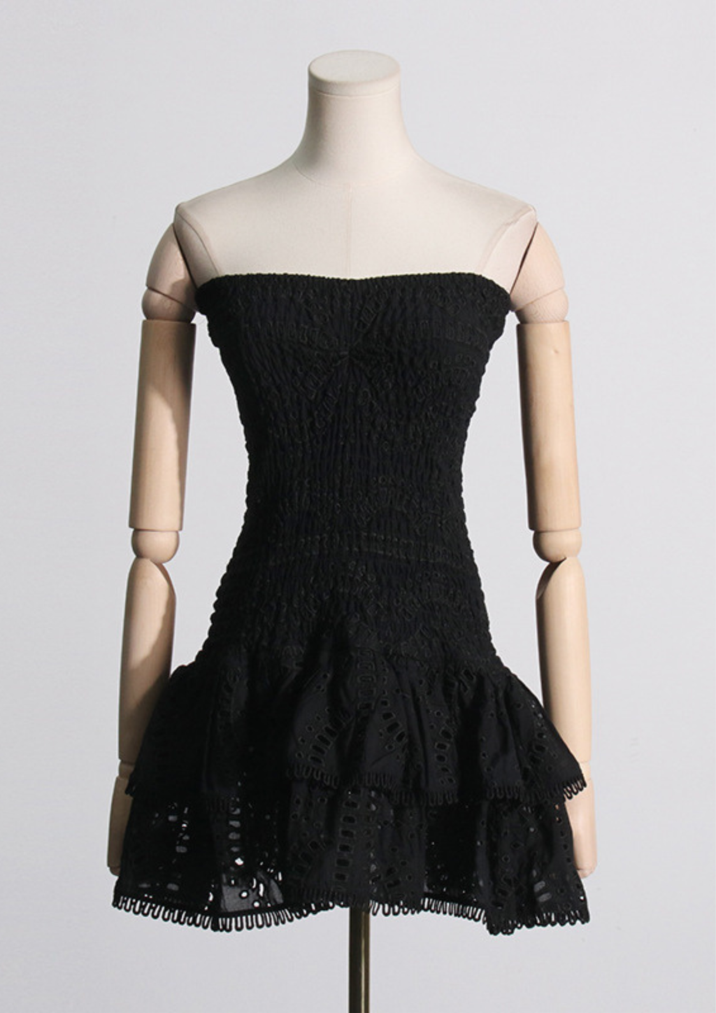 Mila  Embroidered Strapless Mini Dress
