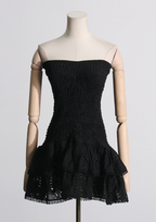Mila  Embroidered Strapless Mini Dress