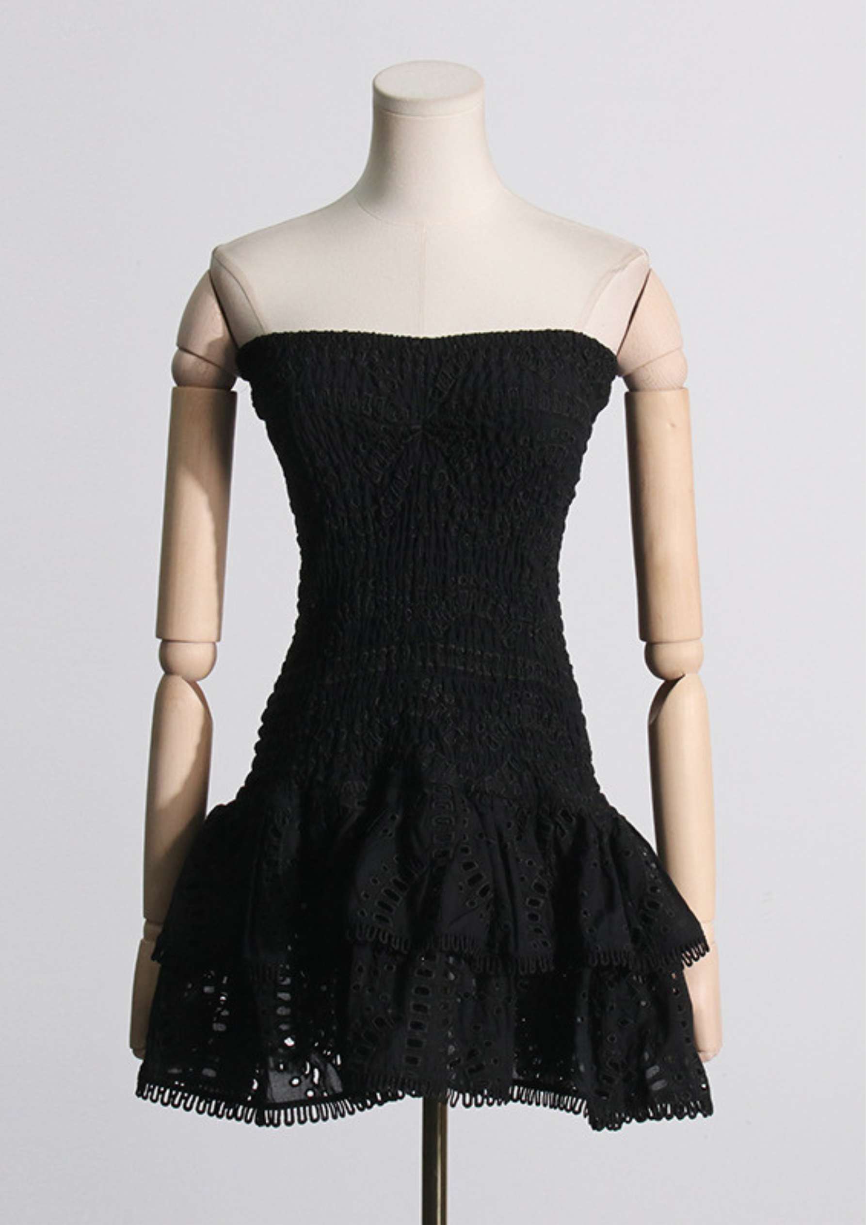 Mila  Embroidered Strapless Mini Dress