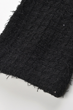 Classic Noir Ruffle Sequin Knit Maxi Dress