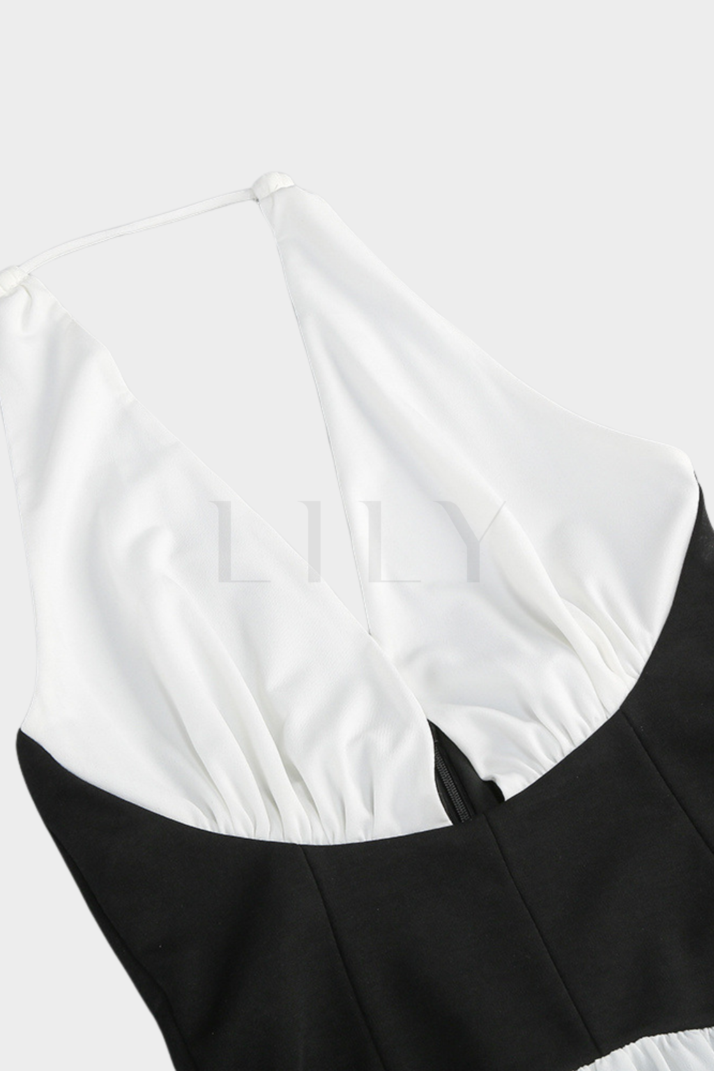 Marbella Halter Backless Contrast Mini Dress