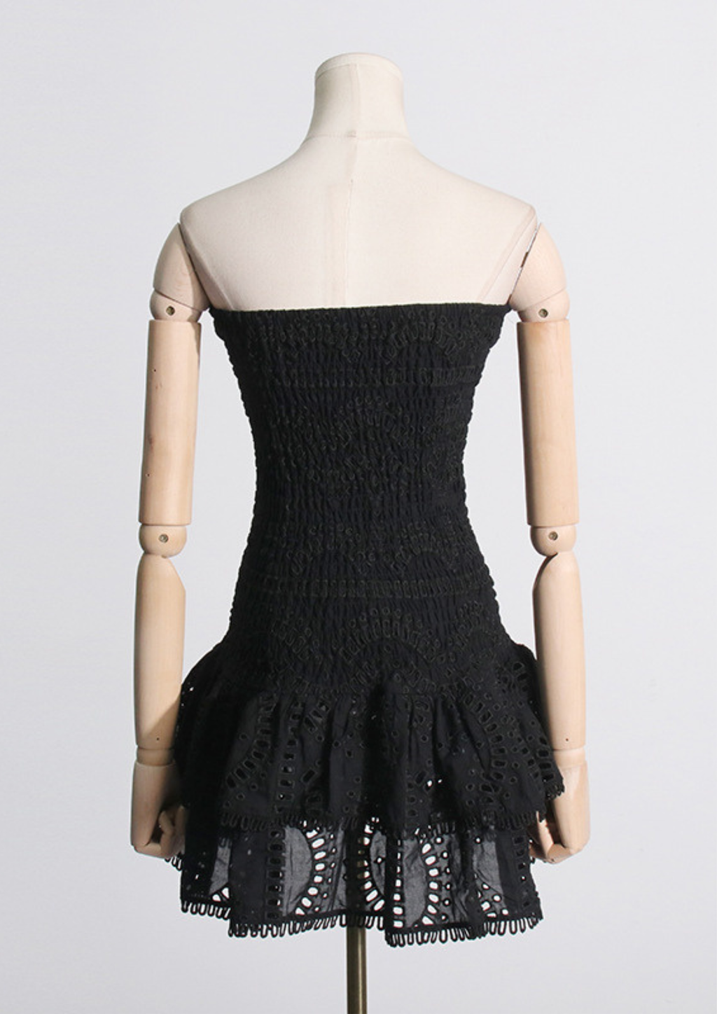 Mila  Embroidered Strapless Mini Dress