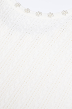 Rosette Pearl Knit  Flower Dress