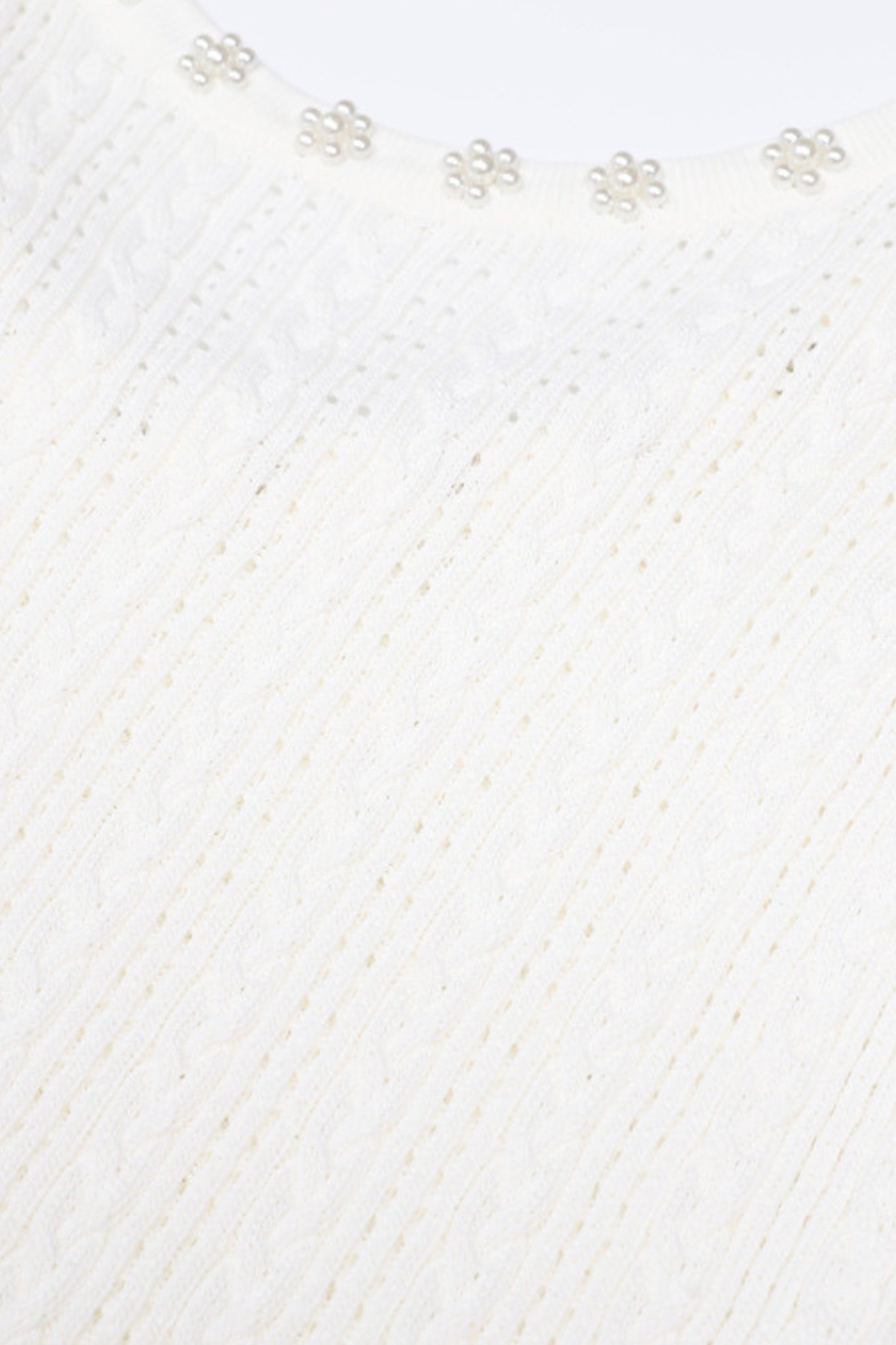 Rosette Pearl Knit  Flower Dress