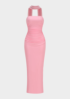 Rosalie Sheer Ribbon Strapless Maxi Dress