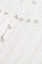 Rosette Pearl Knit Flower Cuffs  Top