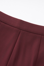 Signature Bordeaux Structured Suit with Wide Leg Trousers