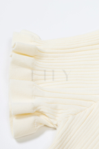Chérie Knit Crystal Button Pleated Mini Dress
