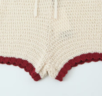 Ivory Trim Hollow Knit Lounge Set