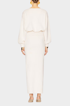 White Muse Batwing Knit Maxi Dress