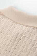 Desert Weave Polo Hollow Ice Silk Wool Top
