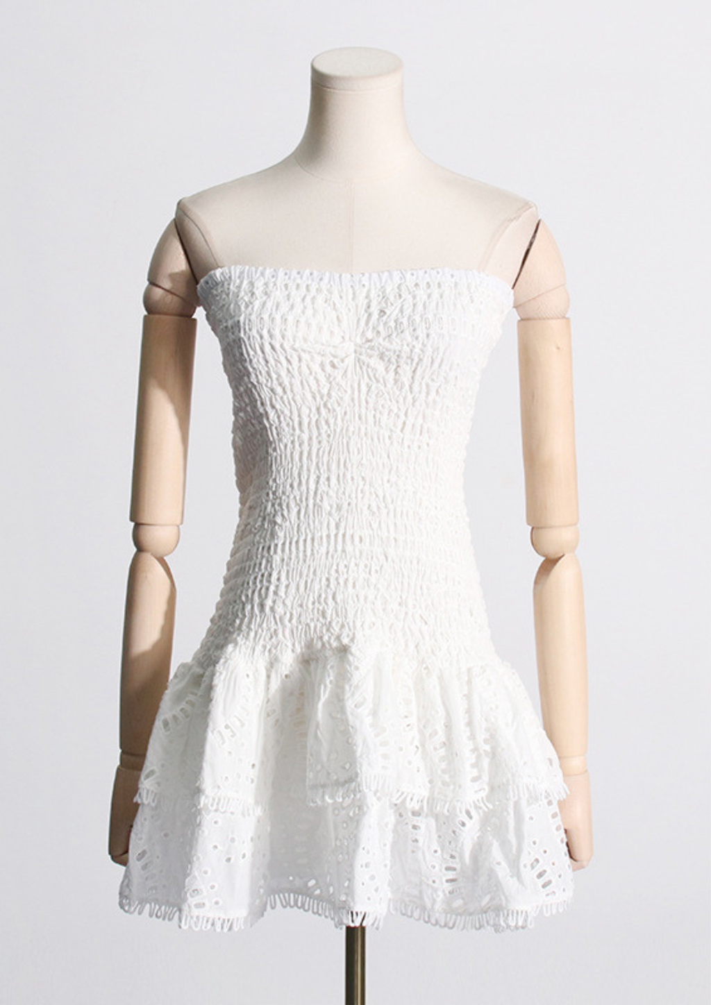Mila  Embroidered Strapless Mini Dress
