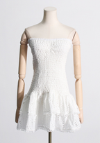 Mila  Embroidered Strapless Mini Dress