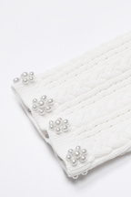 Rosette Pearl Knit Flower Cuffs  Top