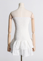 Mila  Embroidered Strapless Mini Dress