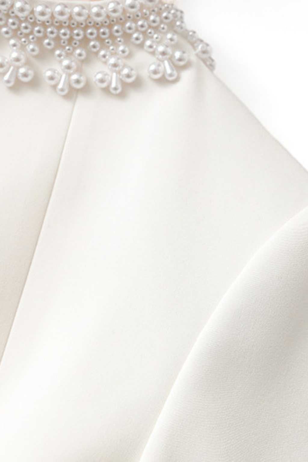 Pearl Beads Elegance High Neck Mini Dress