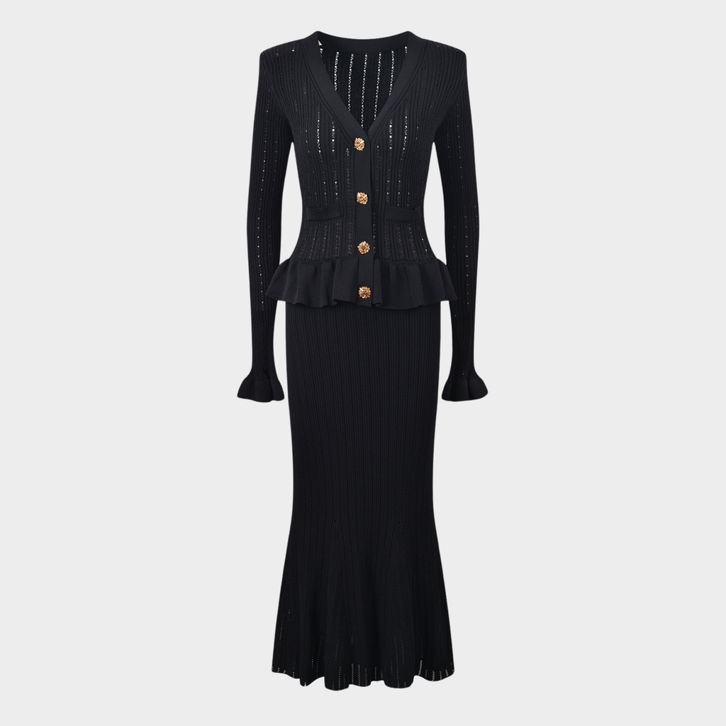 Noir  Charm Ruffle Dress