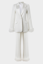 Satin Luxe Hour Feather Suit Set