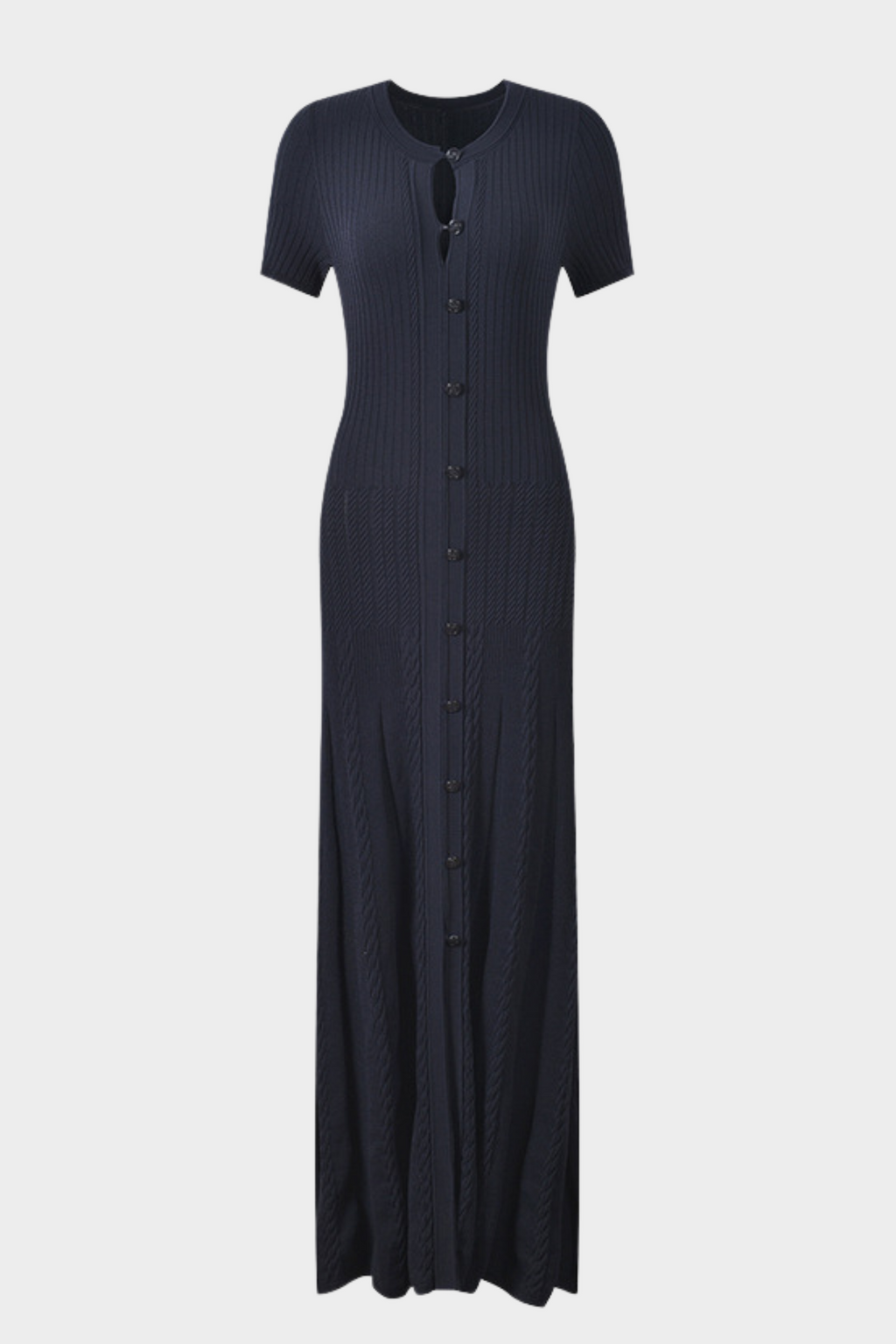 Luxe Viscose Button Down Knit Maxi Dress In Burgundy