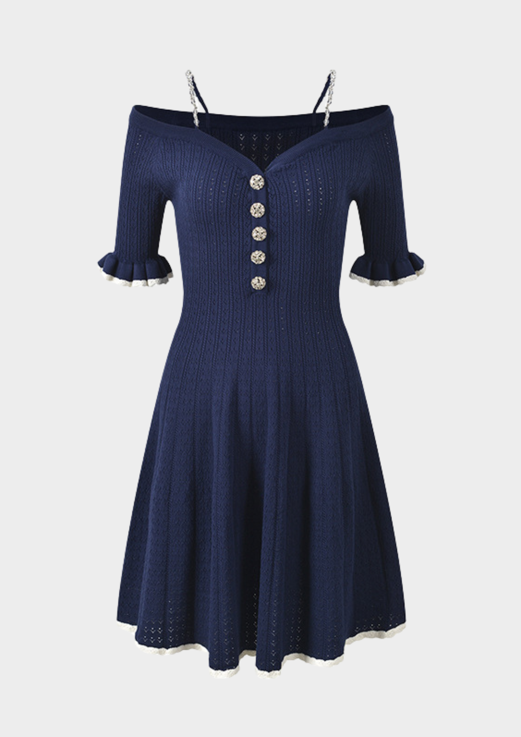 Belle Knit Sparkle Sleeve Mini Dress