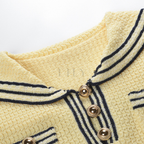 Marina Stripe Button Detail Knit Mini Dress