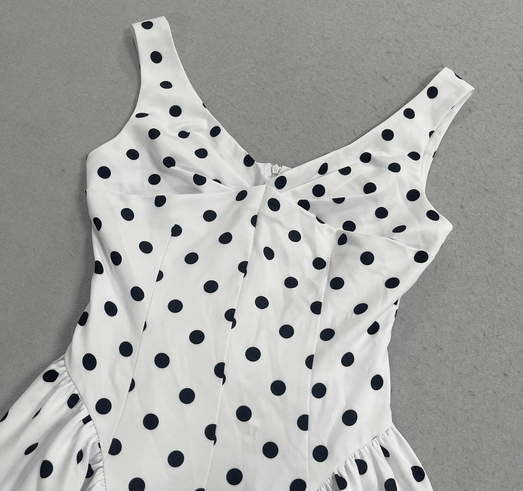 Monroe Polka Flared  Midi Dress
