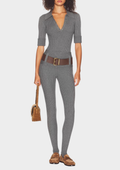 Eliana Wool Ribbed Knit Bodysuit & Legging Adjustable Belt  Set
