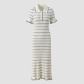 Coastal Ice Knit Polo Maxi Dress