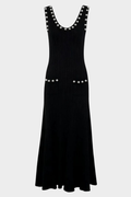Rosette Pearl Knit  Flower Dress