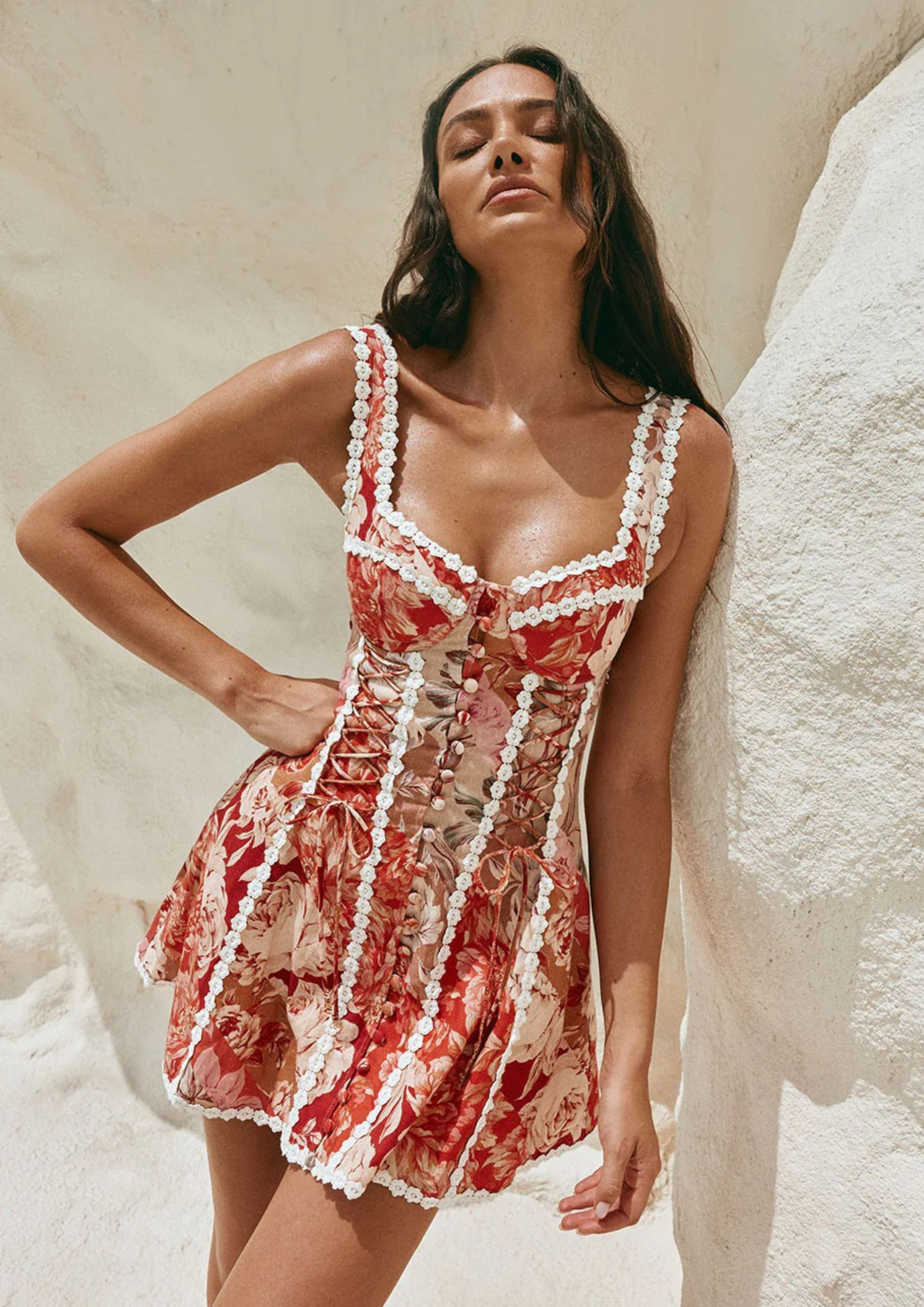 Rosé Lace  Mini Dress
