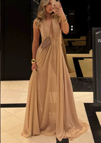 Ethereal Drape Backless Maxi Dress