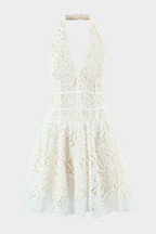 Apricot  Bloom  Halter Backless Mini Dress