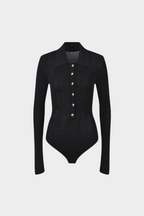 Soft Viscose Knit Long Sleeve Bodysuit Top