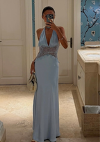 Celeste Lace Halter Maxi Dress