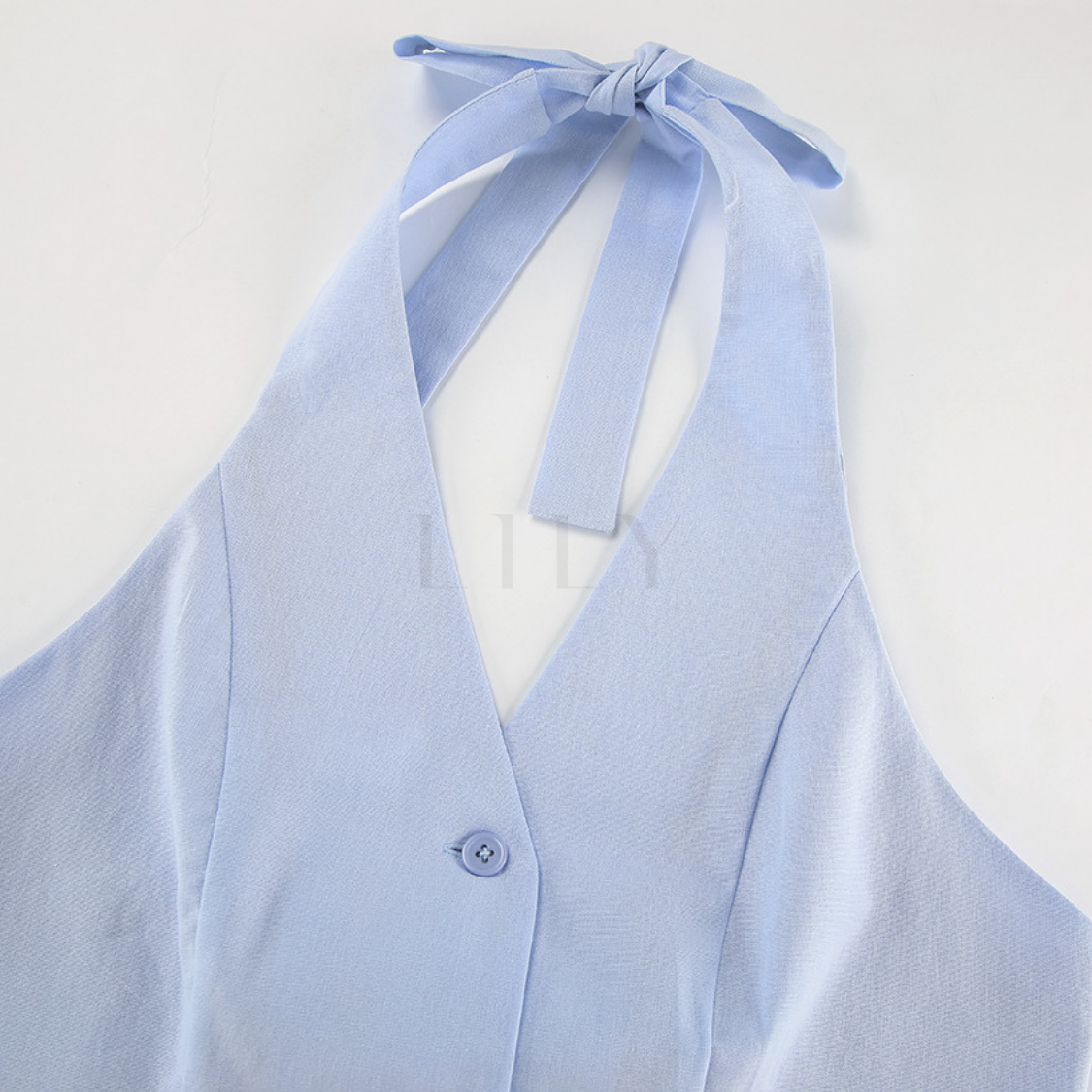 Emily Linen Cotton  Backless Halter Set