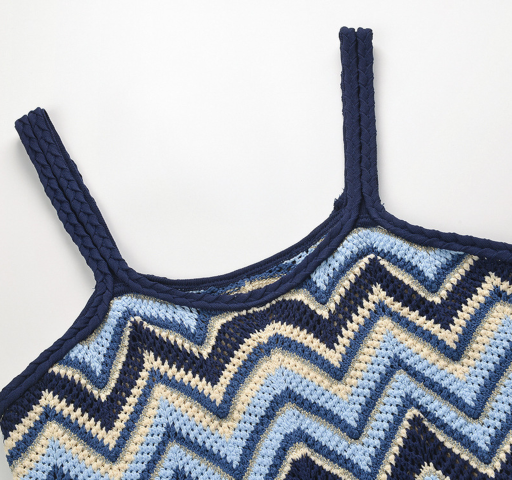 Coastal Wave Knit Maxi Dress